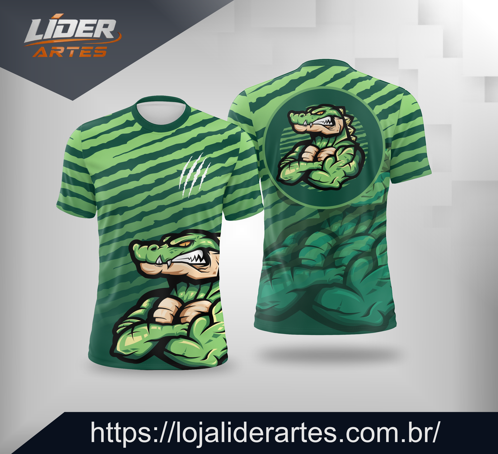 Arte Digital Camisa Interclasse Crocodilo Selvagem