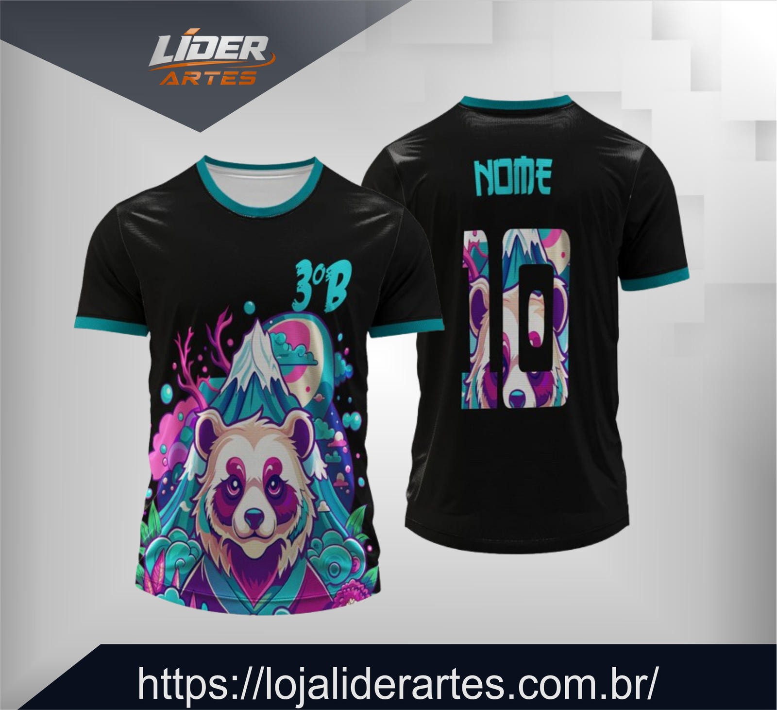 Arte Digital Camisa Interclasse Panda Pop Arte